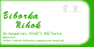 biborka mihok business card